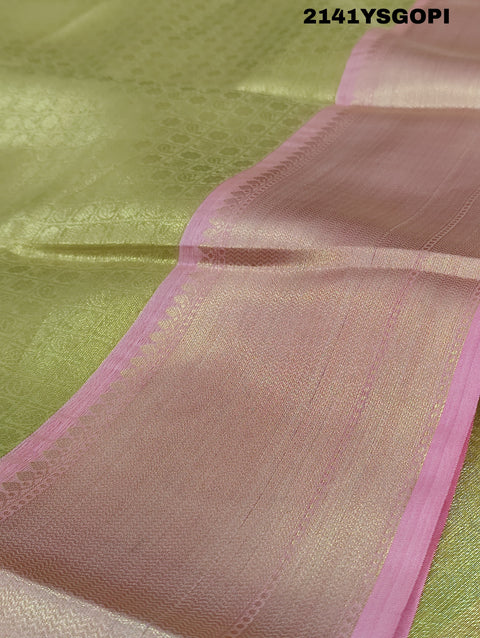 KcPc Tissue Silk Kanjivaram Style Banarasi Weaving Saree KB