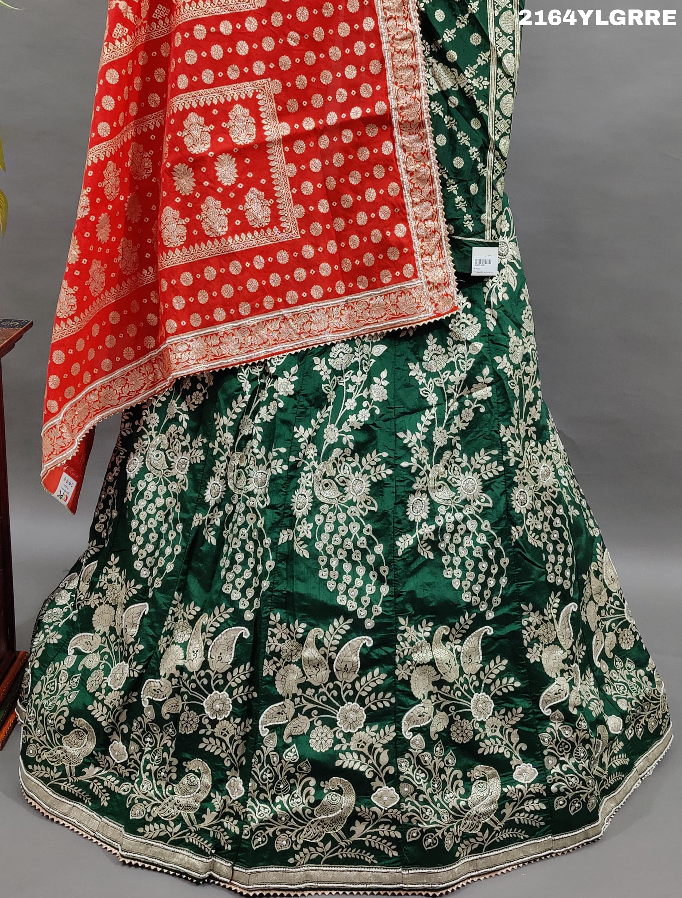 KcPc Lounch A Upada silk Banarasi White Beads Work Lehenga RTK