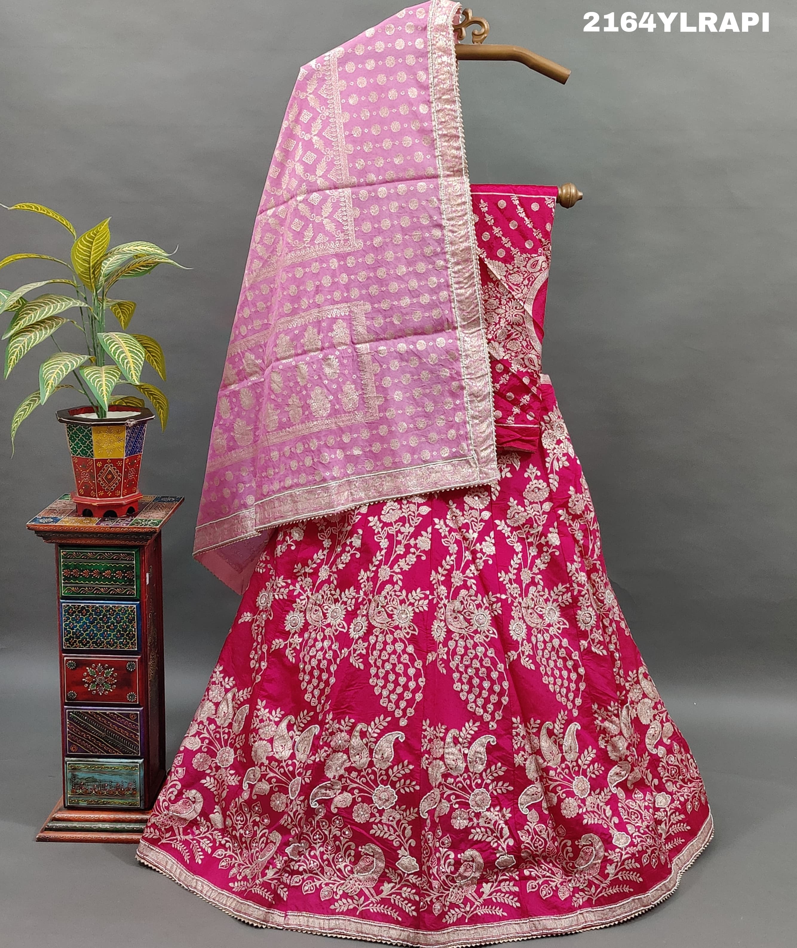 KcPc Lounch A Upada silk Banarasi White Beads Work Lehenga RTK