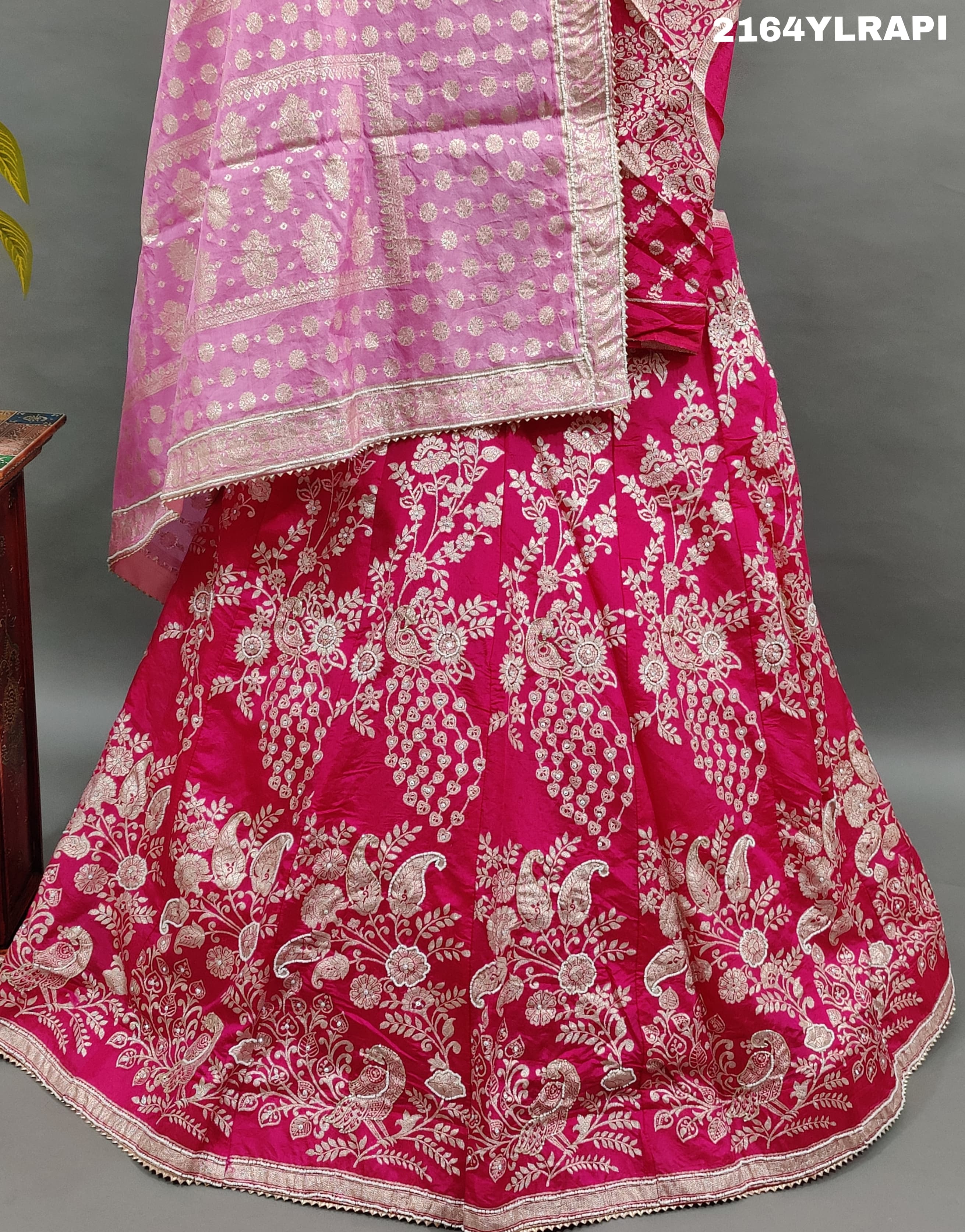 KcPc Lounch A Upada silk Banarasi White Beads Work Lehenga RTK