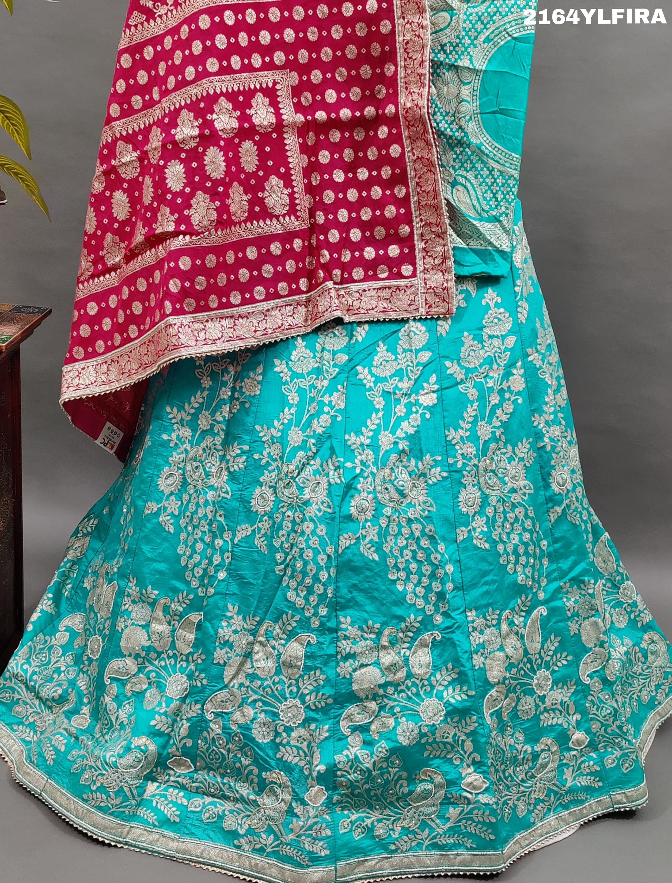 KcPc Lounch A Upada silk Banarasi White Beads Work Lehenga RTK