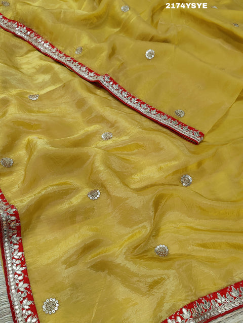 KcPc Latest Tissue Silk Bollywood Style Gotapatti Work Saree SAR