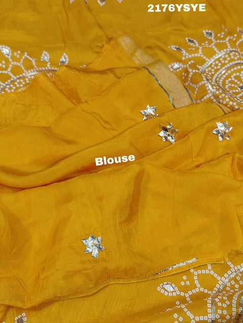 KcPc Royal Bandhani with Kachha Gota Patti Glow Modal Silk Saree  VK