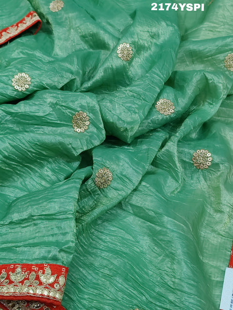 KcPc Latest Tissue Silk Bollywood Style Gotapatti Work Saree SAR