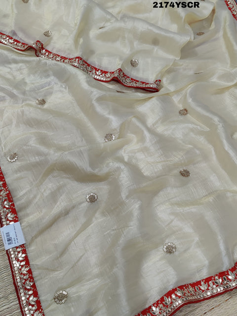 KcPc Latest Tissue Silk Bollywood Style Gotapatti Work Saree SAR