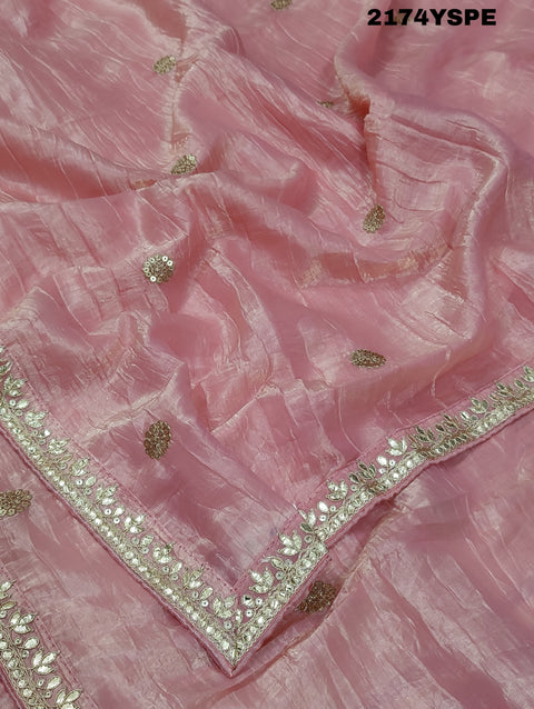 KcPc Latest Tissue Silk Bollywood Style Gotapatti Work Saree SAR