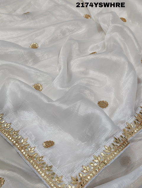 KcPc Latest Tissue Silk Bollywood Style Gotapatti Work Saree SAR