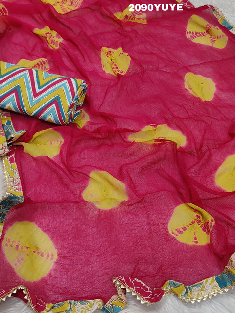 KcPc New Lounch Pure Cotton Printed Style Gotapatti Work Suit SAN