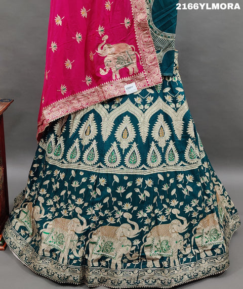 KcPc Beautiful Upada Silk Banarasi Style Handwork Gotapatti Lehenga RTK