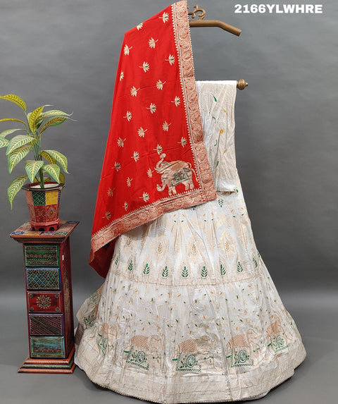 KcPc Beautiful Upada Silk Banarasi Style Handwork Gotapatti Lehenga RTK