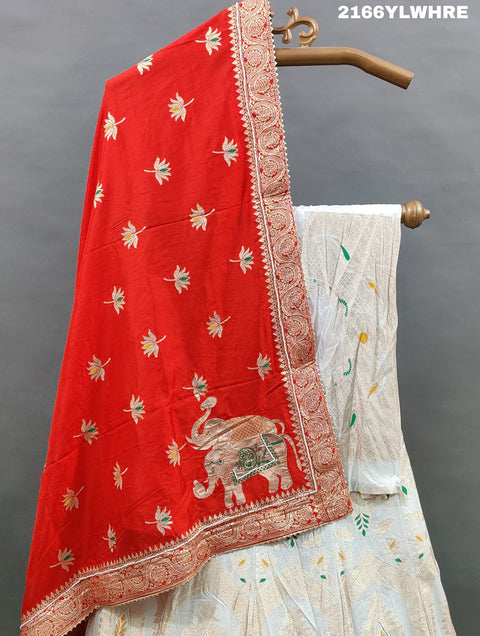 KcPc Beautiful Upada Silk Banarasi Style Handwork Gotapatti Lehenga RTK