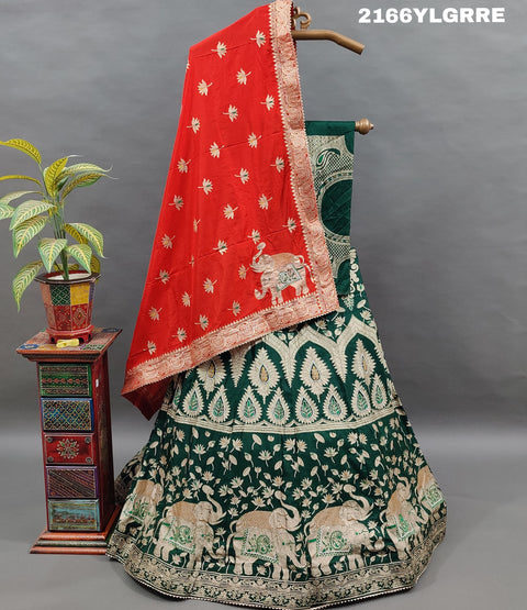 KcPc Beautiful Upada Silk Banarasi Style Handwork Gotapatti Lehenga RTK