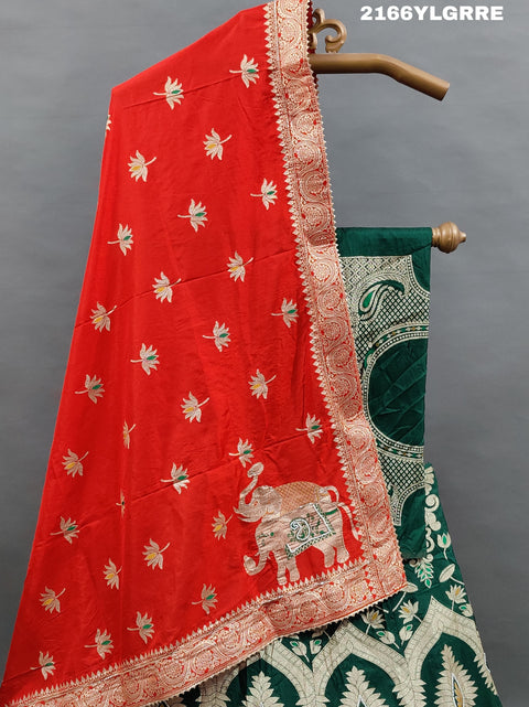 KcPc Beautiful Upada Silk Banarasi Style Handwork Gotapatti Lehenga RTK