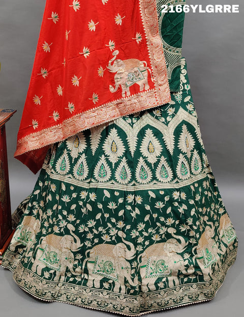 KcPc Beautiful Upada Silk Banarasi Style Handwork Gotapatti Lehenga RTK