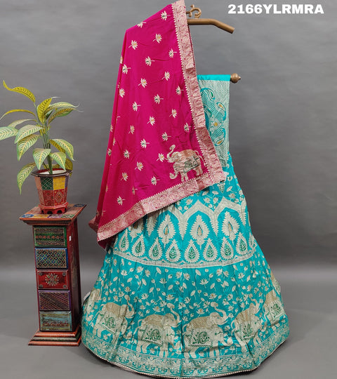 KcPc Beautiful Upada Silk Banarasi Style Handwork Gotapatti Lehenga RTK