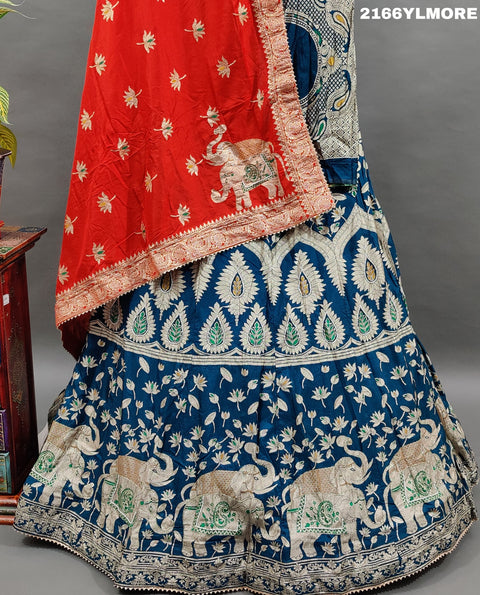 KcPc Beautiful Upada Silk Banarasi Style Handwork Gotapatti Lehenga RTK