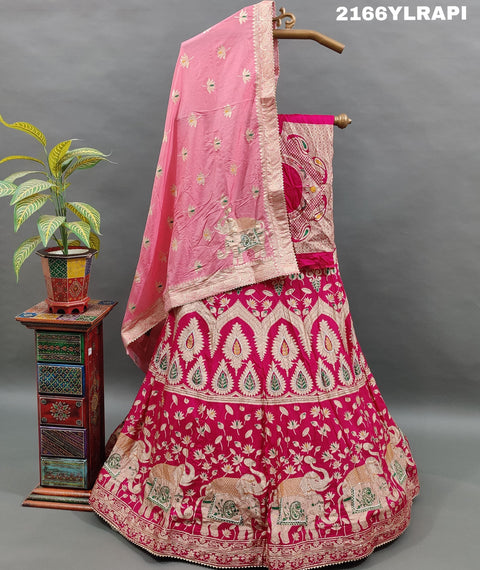 KcPc Beautiful Upada Silk Banarasi Style Handwork Gotapatti Lehenga RTK