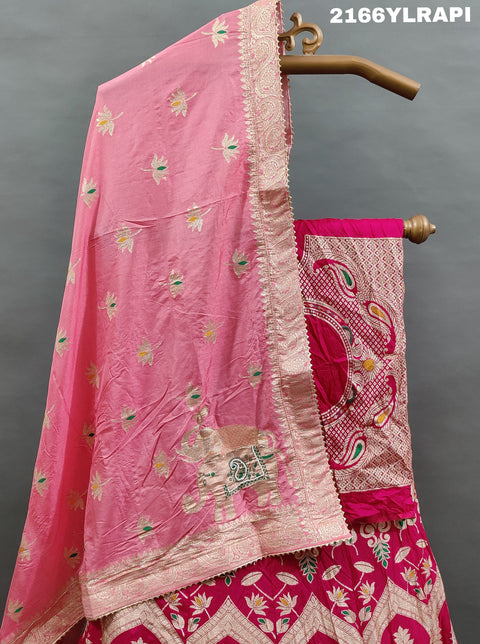 KcPc Beautiful Upada Silk Banarasi Style Handwork Gotapatti Lehenga RTK