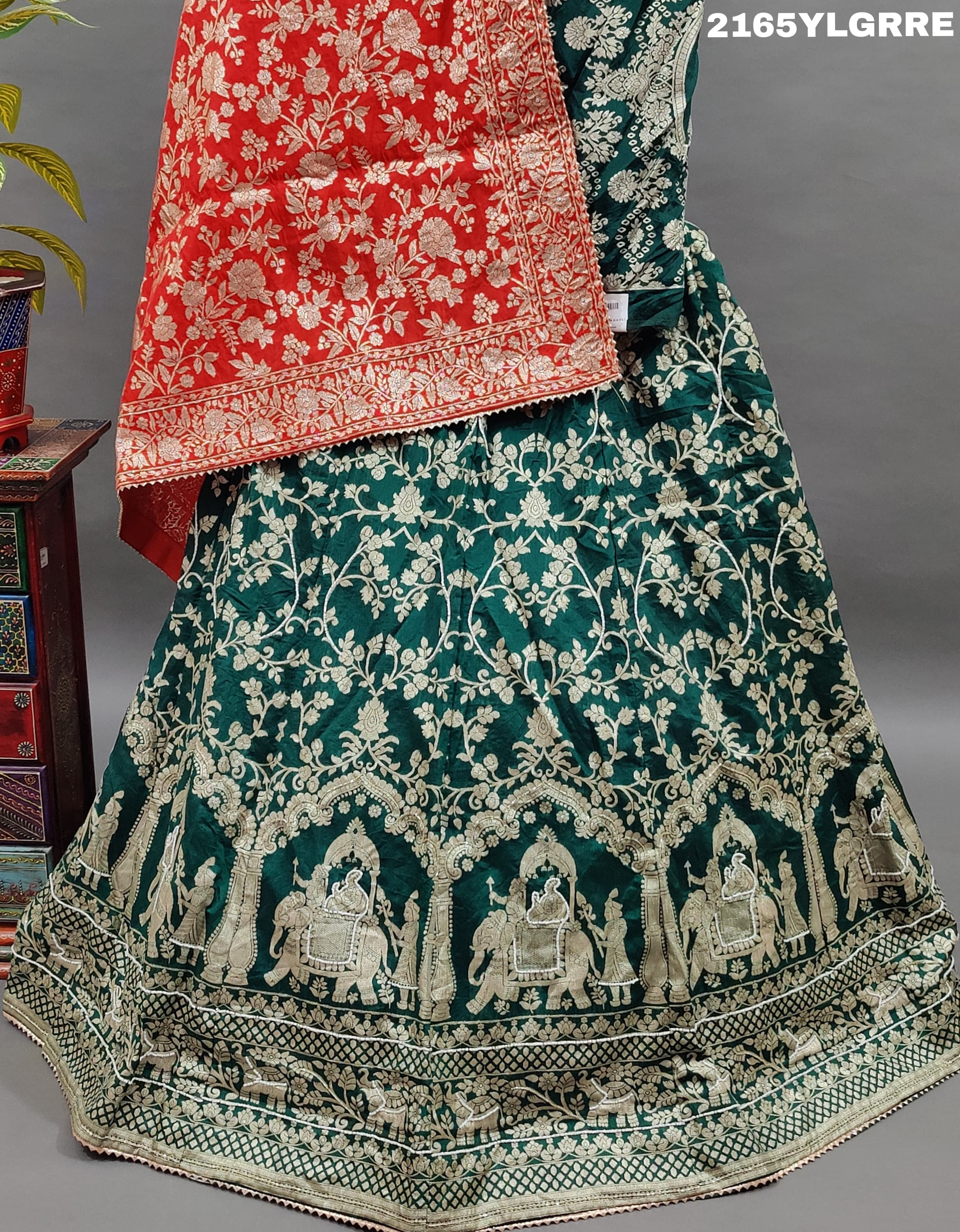 KcPc New Beautiful Upada Silk Banarasi Style Handwork Gotapatti Lehenga RTK