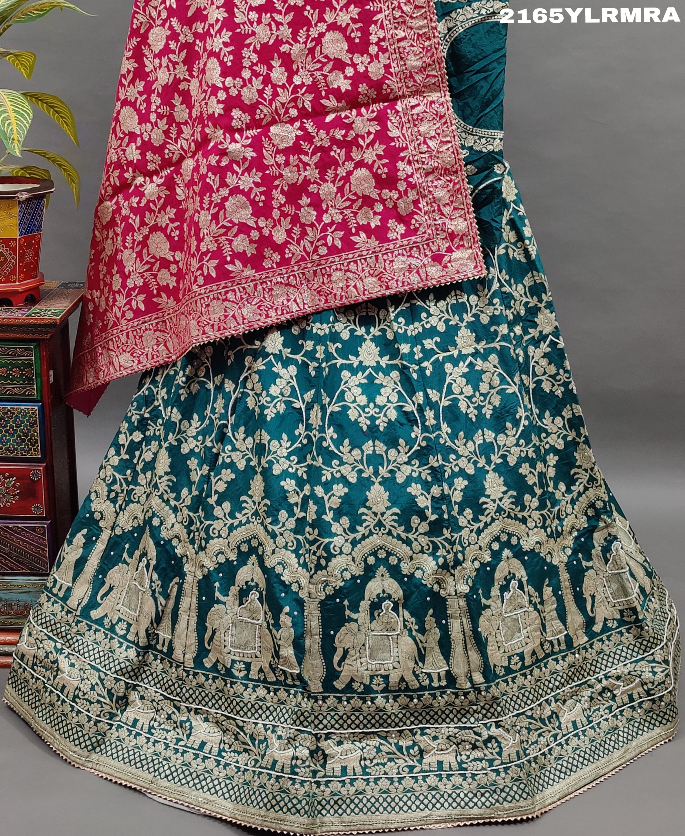 KcPc Beautiful Upada Silk Banarasi Style Handwork Gotapatti Lehenga RTK