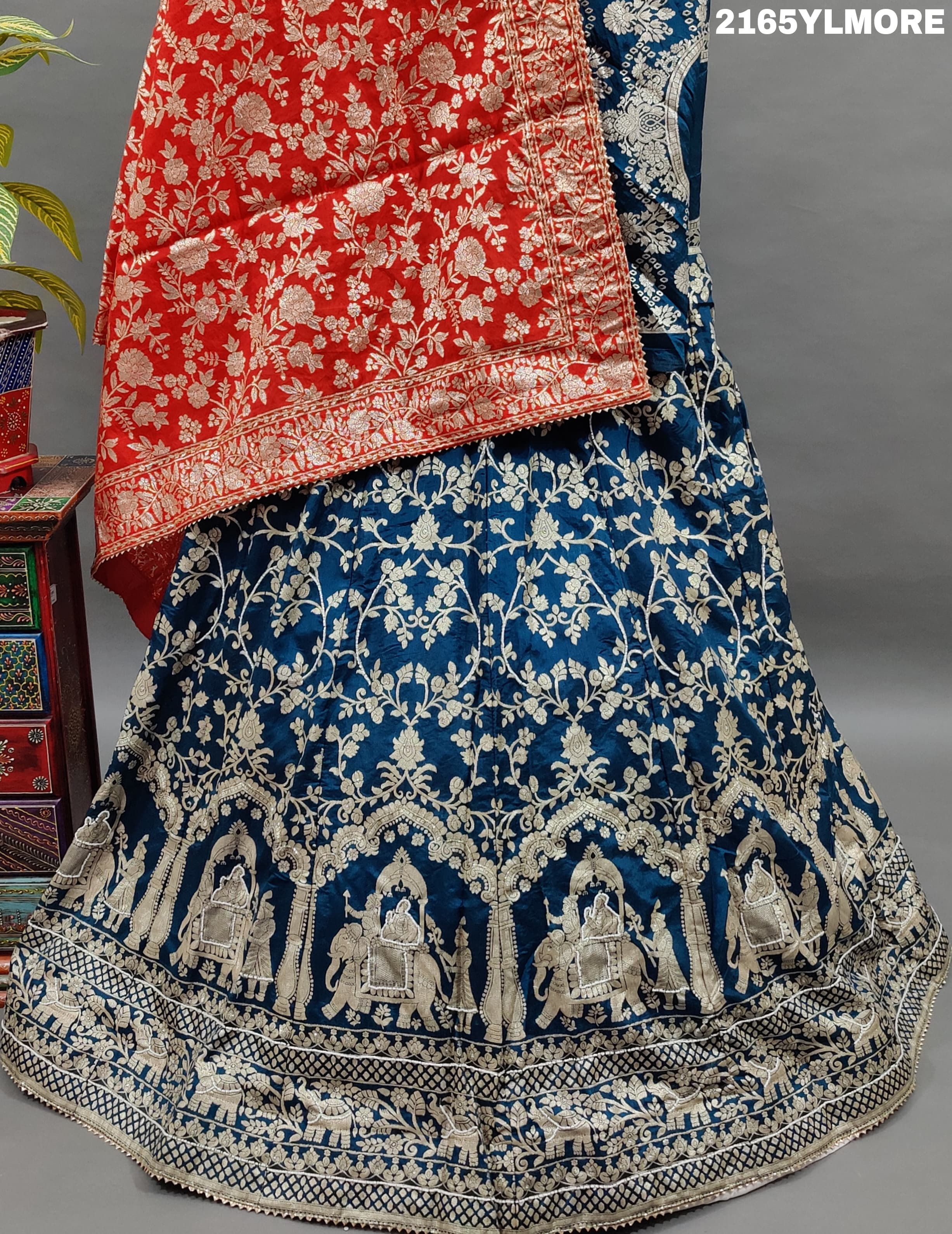 KcPc New Upada Silk Banarasi Style Handwork Gotapatti Lehenga RTK