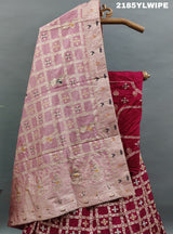 A traditional wear lehenga with Dola Silk Banarasi style