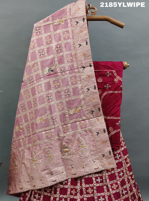 KcPc New Dola Silk Banarasi Style With White Beads Work Lehenga BTU