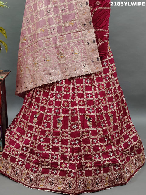 KcPc New Dola Silk Banarasi Style With White Beads Work Lehenga BTU