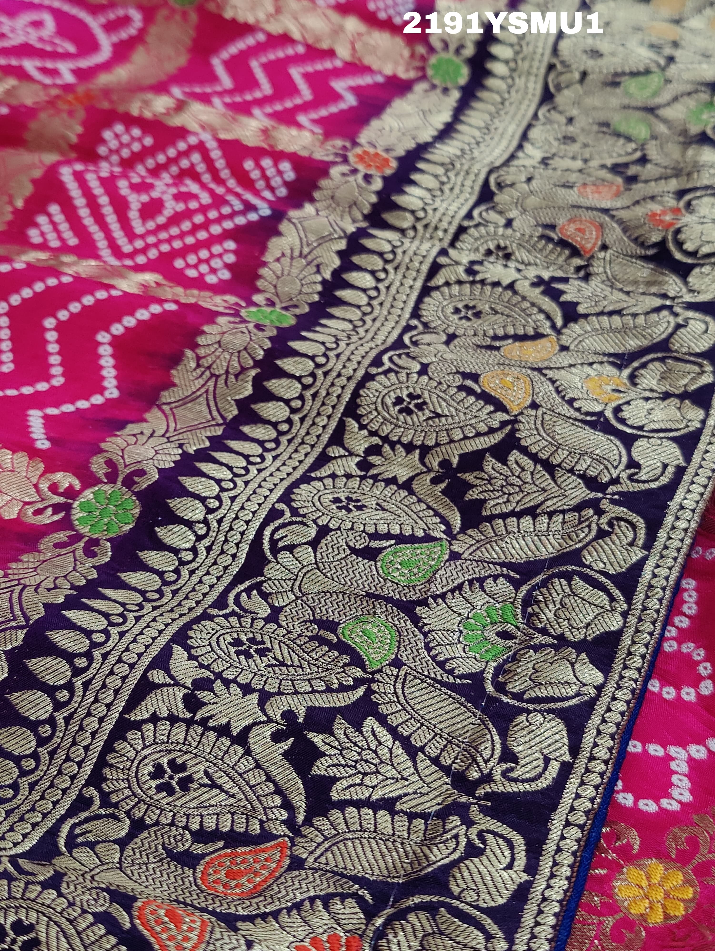 KcPc New BeautifulViscos Georgette Bandhani style SareeSATIS