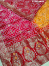 KcPc New Viscos Georgette Bandhani style Saree SATIS