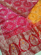 KcPc New Viscos Georgette Bandhani style Saree SATIS