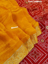 KcPc New Viscos Georgette Bandhani style Saree SATIS
