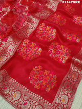 KcPc New Upada Silk Bandhani Style With Banarasi Zari Weaving Work Saree ANT