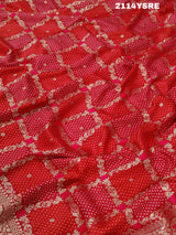KcPc New Upada Silk Bandhani Style With Banarasi Zari Weaving Work Saree ANT