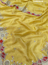 KcPc New Chinon Silk Bollywood Style With Cutdana Whit Beads Work Saree PAL