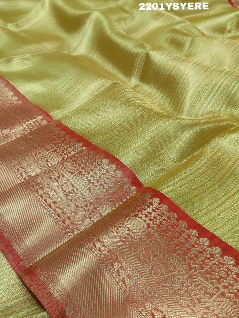 KcPc New Beautiful Tissue silk Banarasi style Saree KB