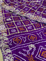 Gota Patti Hand Work saree in purple colour