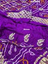 Gota Patti Hand Work saree in purple colour