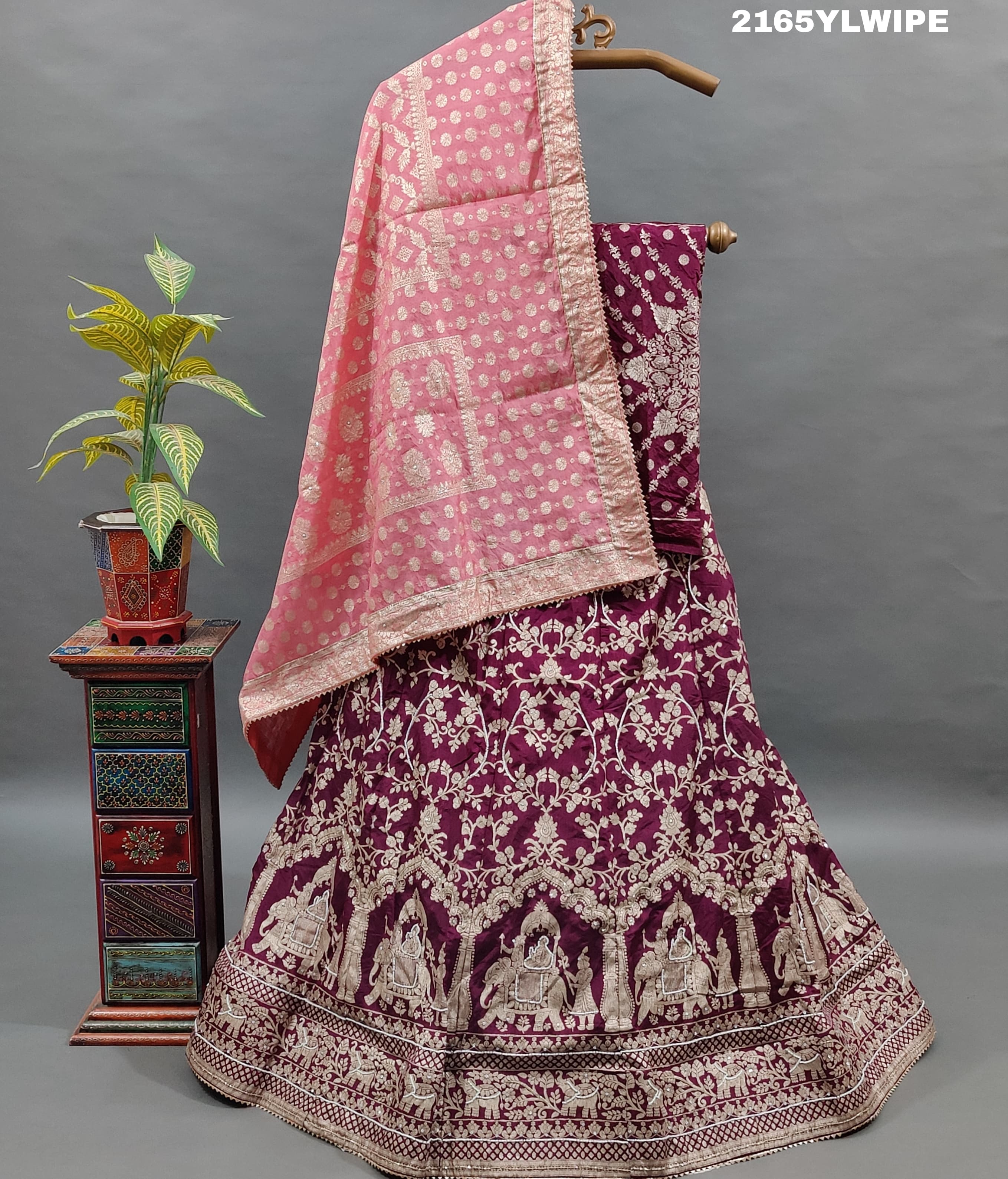 KcPc New Beautiful Upada Silk Banarasi Style Handwork Gotapatti Lehenga RTK