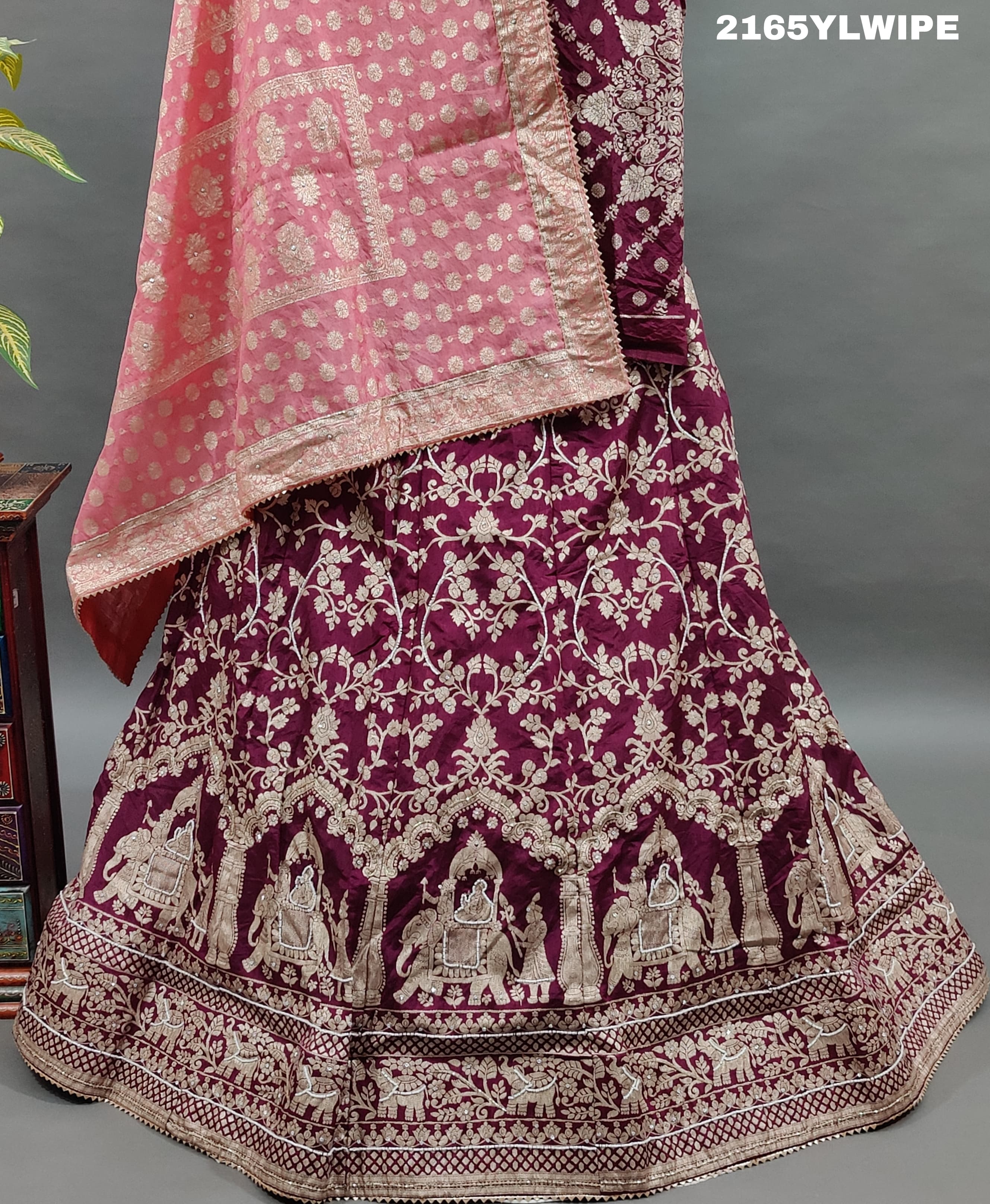 KcPc New Beautiful Upada Silk Banarasi Style Handwork Gotapatti Lehenga RTK