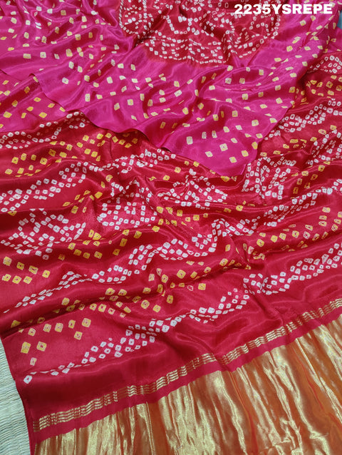 KcPc New Gaji Silk Fabric Bandhani Style Saree ASLM