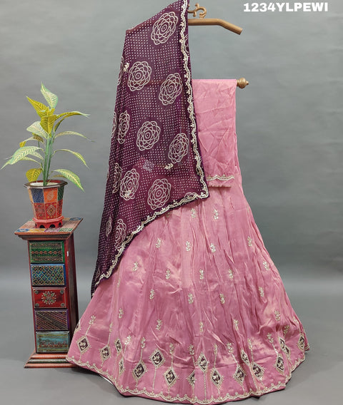 KcPc New Launched Upada silk Georgette dupatta Cutdana Gotapatti Work Lehenga MAD