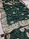 KcPc New Beautiful Satin Crape Silk Bollywood With Gotapatti or Zarkan Mix Work Saree AMT