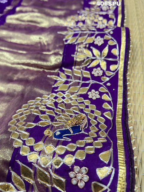 KcPc New Beautiful Pure Gaji Silk Bandhani Ghatchola Gotapatti Saree  AMT