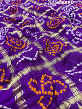 By New Latest Pure Gaji Silk Bandhani Ghatchola Gotapatti Saree