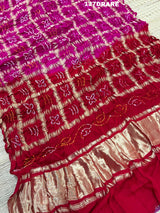 KcPc New Pure Gaji Silk Bandhani Gaji Ghatchola Checks Dupatta