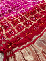 KcPc New Pure Gaji Silk Bandhani Gaji Ghatchola Checks Dupatta