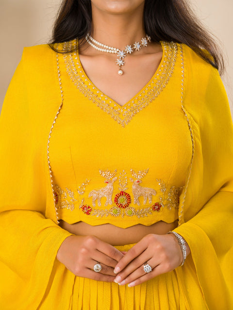 KcPc Latest Georgette Fabric Cutdana kashida work indo western Dress MUL