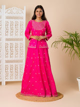 KcPc New LatestChinon Silk Bollywood Cutdana work indo western Dress MUL