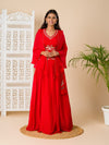 KcPc New Latest Crap Silk Bollywood Cutdana kashida work indo western Dress MUL